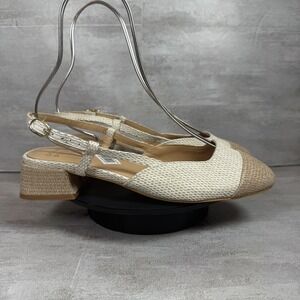 Donald Pliner Shoes Womens Size 7M Block Heel Slingback REVAL Woven Comfort